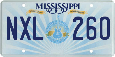MS license plate NXL260