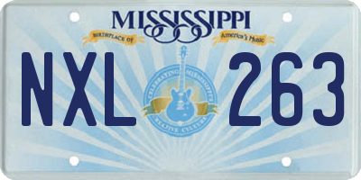 MS license plate NXL263
