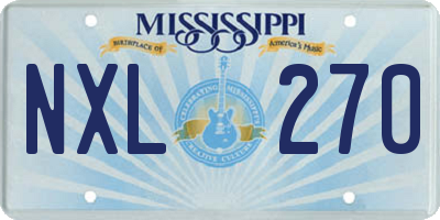 MS license plate NXL270