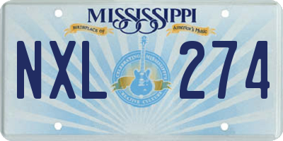 MS license plate NXL274