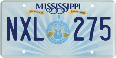 MS license plate NXL275