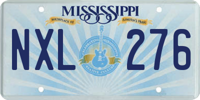 MS license plate NXL276