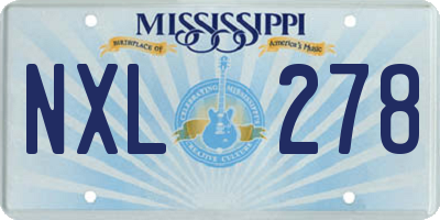 MS license plate NXL278