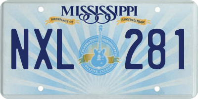 MS license plate NXL281
