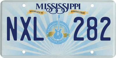 MS license plate NXL282