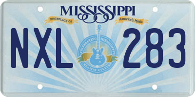 MS license plate NXL283