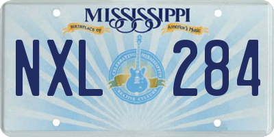 MS license plate NXL284