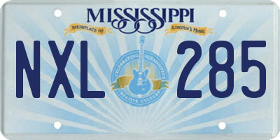 MS license plate NXL285