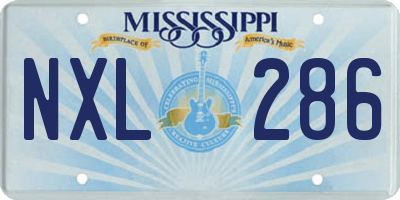 MS license plate NXL286