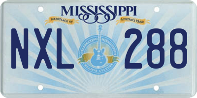 MS license plate NXL288