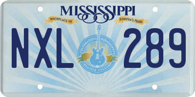 MS license plate NXL289