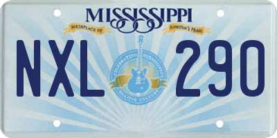 MS license plate NXL290