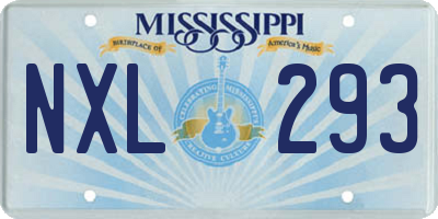 MS license plate NXL293