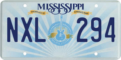 MS license plate NXL294