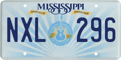 MS license plate NXL296
