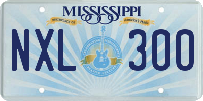 MS license plate NXL300