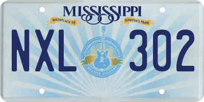 MS license plate NXL302