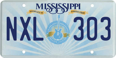 MS license plate NXL303