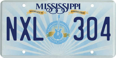 MS license plate NXL304