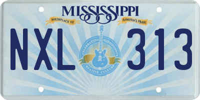 MS license plate NXL313