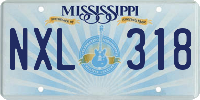 MS license plate NXL318