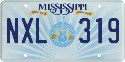 MS license plate NXL319