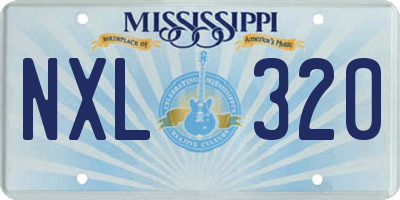 MS license plate NXL320