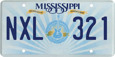 MS license plate NXL321