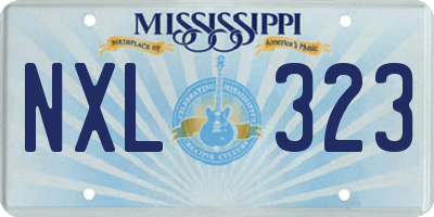 MS license plate NXL323