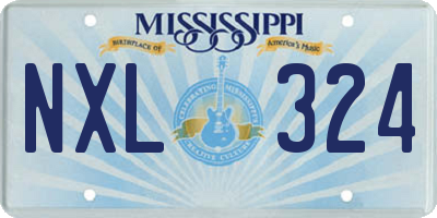 MS license plate NXL324
