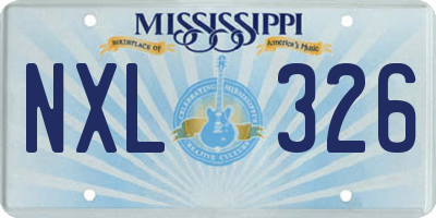MS license plate NXL326