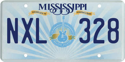 MS license plate NXL328