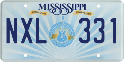 MS license plate NXL331