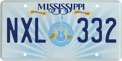 MS license plate NXL332