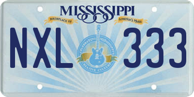 MS license plate NXL333