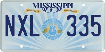 MS license plate NXL335