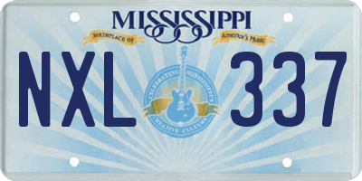MS license plate NXL337