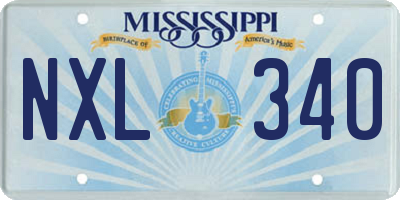 MS license plate NXL340