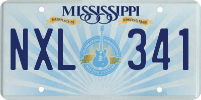 MS license plate NXL341