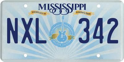 MS license plate NXL342