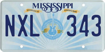 MS license plate NXL343