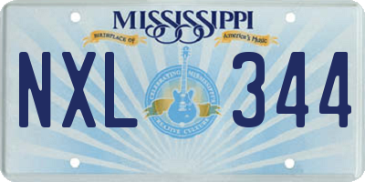 MS license plate NXL344