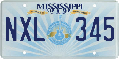 MS license plate NXL345