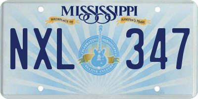 MS license plate NXL347