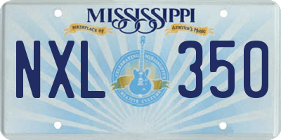 MS license plate NXL350