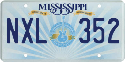 MS license plate NXL352