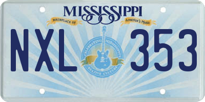MS license plate NXL353