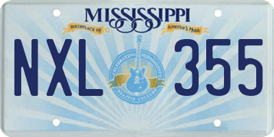 MS license plate NXL355