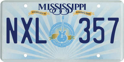 MS license plate NXL357