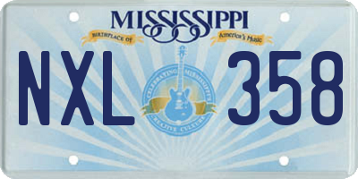 MS license plate NXL358